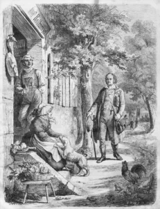 Jean Paul auf dem Wege nach der Rollwenzelei
Illustration eines Artikel s zum 100. Geburtstag des Dichters in "Die-Gartenlaube"
Originalgemälde von Th. v. Oer.