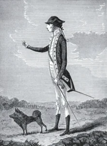 Rushbrooke.-B.-1770-1771-ca.-General-Charles-Lee-mit-seinem-geliebten-Hund-Spado