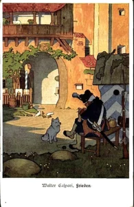 Caspari, Walther (1869 - 1913), Künstler- Ansichtskarte, JJJJ Frieden