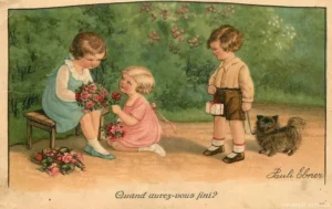 AK-SZ-Ebner, Pauline (1873-1949) JJJJ ,,Quand aurez-vous fini'' - Karte Nr. 19