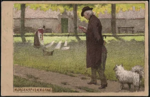 Hey, Paul (1867 - 1952) JJJJ Morgenspaziergang mit Hund