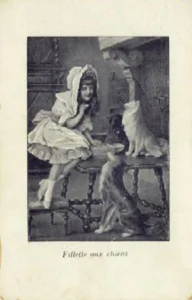 AKK 1909 Mädchen mit Hunden
