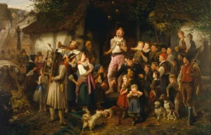 Beinke, Fritz (1842 – 1907) 1873 Ein Dorffest – Der Jongleur