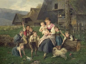 Beinke, Fritz (1842 – 1907) 1900 Familienportrait mit Hund