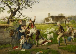 Beinke, Fritz (1842 – 1907) JJJJ Spielende Kinder
