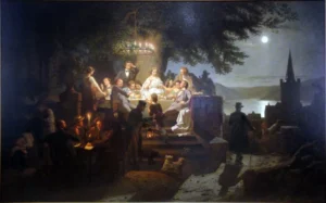 Boettcher, Christian Eduard (1818 – 1889), 1862, Sommernacht am Rhein, Kölnisches Stadtmuseum