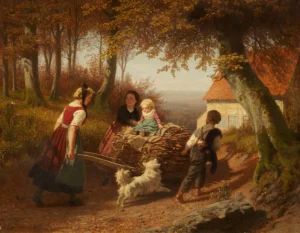 Boettcher, Christian Eduard (1818 – 1889), JJJJ, Heimkehr vom Reisigsammeln