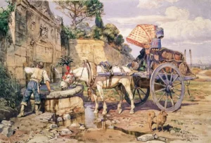Coleman, Enrico (1846 - 1911) JJJJ Pause am Brunnen