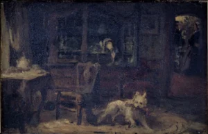 Corkole, Auguste (1822 - 1875) 1921 A visit from the postman, Museum Gent