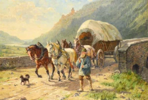 Eschwege, Elmar von (1856 – 1935) Bauer mit Kutsche