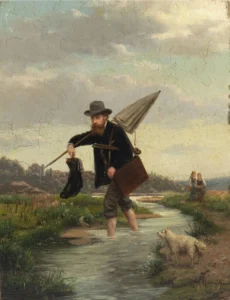 Gehrich, Hermann (vor 1850 – nach 1885) JJJJ Der Maler und der Hund