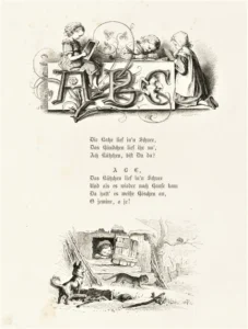 Gocht-Hermann-1832-1867-1866-gezeichnet-Illustration-zum-Gedicht-Die-Katze-lief-inn-Schnee.-1875-gedruckt