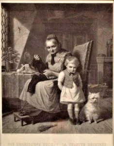 Habelmann, Paul Sigmund (1823 - 1890), Stahlstich nach Kretzschmer ,,Die zerrissene Hose''
