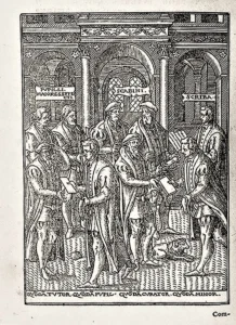 Illustrationen-von-Ioannem-Bellerum-1564-aus-Pupillorum-Patrocinium-Legum-et-Praxeos-Studiosis-Non-Minus.-Damhouder-Josse-de-Jodocus-S.-06