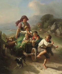 Kirner, Johann Baptist (1806 – 1866) 1857 Die jungen Erntehelfer