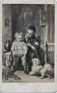 Kretzschmer, Johann Hermann (1811 - 1890) 1880 (ca.) Die erste Hose, Stich, Hrsg. Photographische Gesellschaft