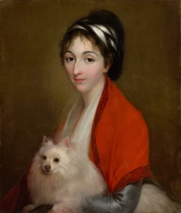 Lasocka, Lillianna (1795 – 1800) JJJJ Portrait von Izabela Ogińska mit Spitz
