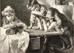NNNN 1892 Wolfsspitz mit Kindern