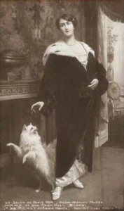NNNN 1914 Salon de Paris 1914, Henri Marcel Magne, Mme M. C. und ihr Hund Max – ,,Bildnis“