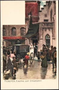 Paul-Hey-1867–1952-Muenchen-Eingang-zum-Standesamt-Lithografie