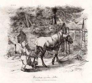 Reyl 1845 Heimkehr aus dem Acker, Radierung