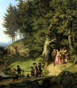 Richter, Adrian Ludwig (1803 – 1884) 1817 Brautzug im Frühling (Ausschnitt)
