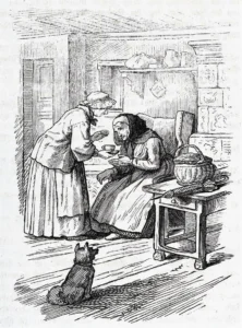 Richter-Adrian-Ludwig-1803-1884-1860-Illustration-zu-Es-bleibt-doch-nichts-Gutes-unbelohnt-aus-Spinnstube