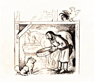 Richter, Adrian Ludwig (1803 - 1884) 1862 aus dem Buch ,,Es war einmal'' S. 50 Die Ammenuhr