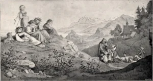 Richter, Adrian Ludwig (1803 - 1884) 1869 Auf dem Berge, aus ,,Gesammeltem''