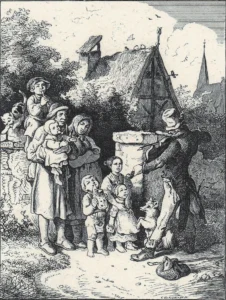 Richter, Adrian Ludwig (1803 - 1884) JJJJ Der Dorfgeiger, Stich b