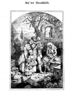 Richter, Adrian Ludwig (1803 - 1884) JJJJ Illustration zur Glocke - Auf der Brandstätte