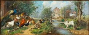 Scheuerer, Julius (1859 – 1913) JJJJ Obacht vor dem Hund
