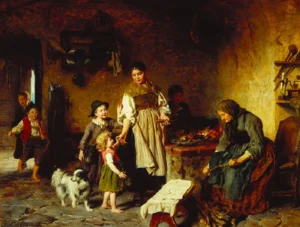 Schlesinger, Felix (1833 – 1910) JJJJ Heim zum Tee