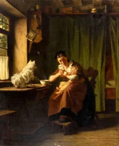 Sondermann, Hermann (1832 – 1901) JJJJ Feeding child