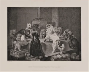 Steuerwald, Jan Dam (1805 - 1869) 1858 Het Vredescongres te Parijs (Der Friedenskongress zu Paris), Karikatur 1858, Kreidelithographie