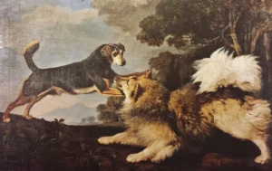 Stubbs, George (1724 – 1806) 1777 (ca.)Turk und Crab, zwei Hunde des 9. Duke of Rutland,