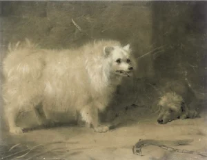 Thorburn, Archibald (1860 – 1935) 1884 Zwei Hunde, signiert und datiert