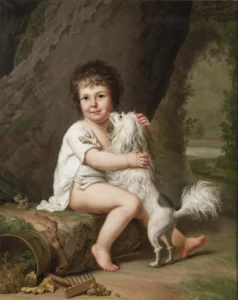 Wertmüller, Adolf Ulrik (1751 – 1811) 1786 Two year old Henri Bertholet Campan with his dog Aline
Nationalmuseum Stockholm
