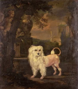 Wyck, Jan (1645 ´- 1702) JJJJ A Lowchen By A Fountain