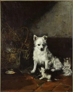 Zach-Dorn, Camilla (1859 – 1951) JJJJ,Szene mit Hund und Katzen