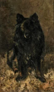 van Essen, Jan 1854 – 1936) 1912 Portrait eines schwarzen Hundes