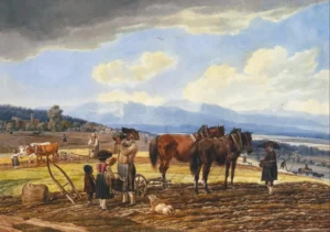 von-Kobell-Wilhelm-1766-1853-1800-Rast-beim-Pfluegen-Schweinfur