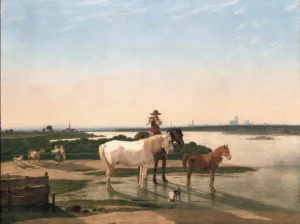 von Kobell, Wilhelm (1766 – 1853) JJJJ Isar Landschaft nahe München