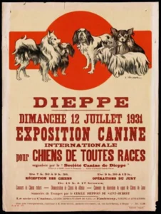 Plakat der Hunde-Ausstellung Dieppe 1931