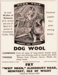 1956 Mrs Fry's Spinnerei für Hundewolle