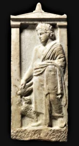 Grabstele (Marmor), Attica, 3. Quartal 4. Jh. v. Chr., aktueller Standort nicht bekannt