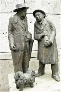 ,,Häberle und Pfleiderer'', Denkmal für die Schauspieler Oskar Heiler und Willi Reichert, Stuttgarter Börsenplatz