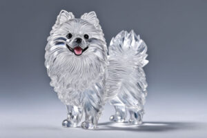 Kleine Kristallfigur eines Pomeranian