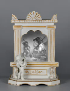 Lithophanie, Marke Blair 1848, nach F. Dürck ,,Der kleine Rekrut''