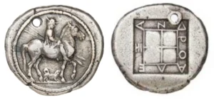 Makedonische Silbermünze, Alexandros I. ca. 460-451 v. Chr. (Griechenland), Münzkabinett, Staatliche Museen zu Berlin